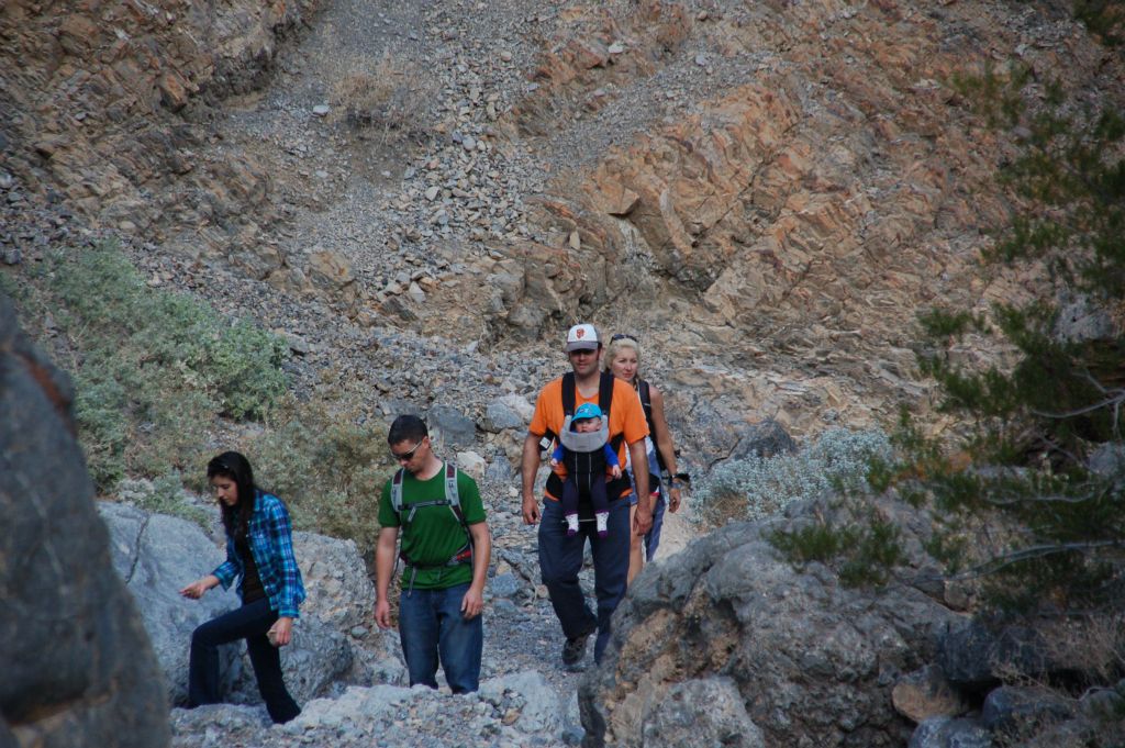 As we kept the baby safe and secure by watching every step, we were usually at the back of the group:
